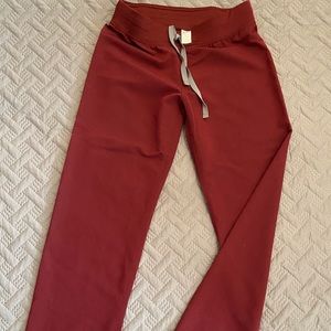 FIGS Small Burgundy Livingston Basic Scrub Pants